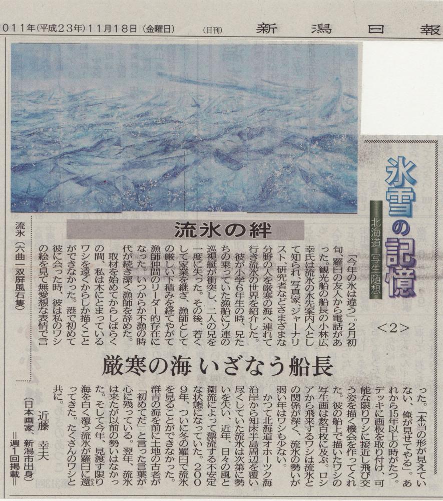 2. Дрейфующие льды. 18 ноября 2011 г. Дружба, поддерживаемая дрейфующими льдами, и история капитана Кобаяши Хироюки.